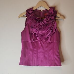JS Collection Elegant Purple Ruffle Sleeveless Top, size  6